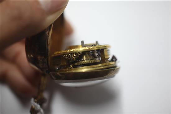 A George III gilt pair-cased pocket watch by Thomas Thompson, London, 1764,